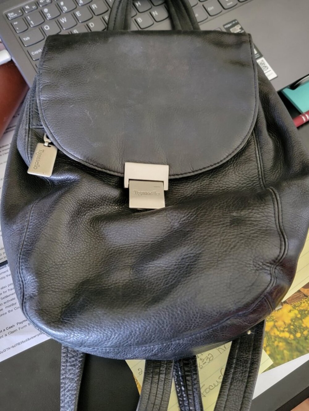 Tignanello Leather Backpack Black